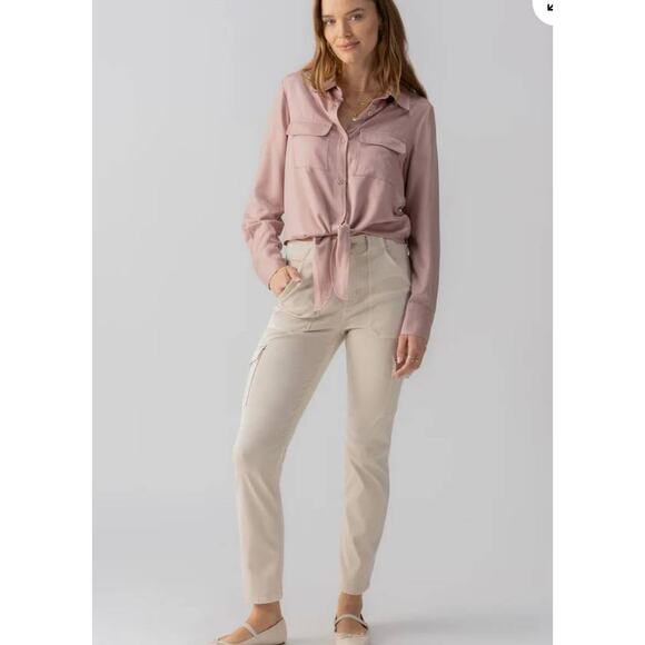 Sanctuary Denim - Sanctuary Sculpted Hayden Cargo Jean in Almond 24 NWT Minimalist Effortless Chic